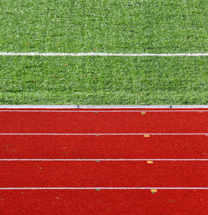 无人,竖图,室外,白天,运动,线条,跑道,草,红色,绿色,摄影,彩图