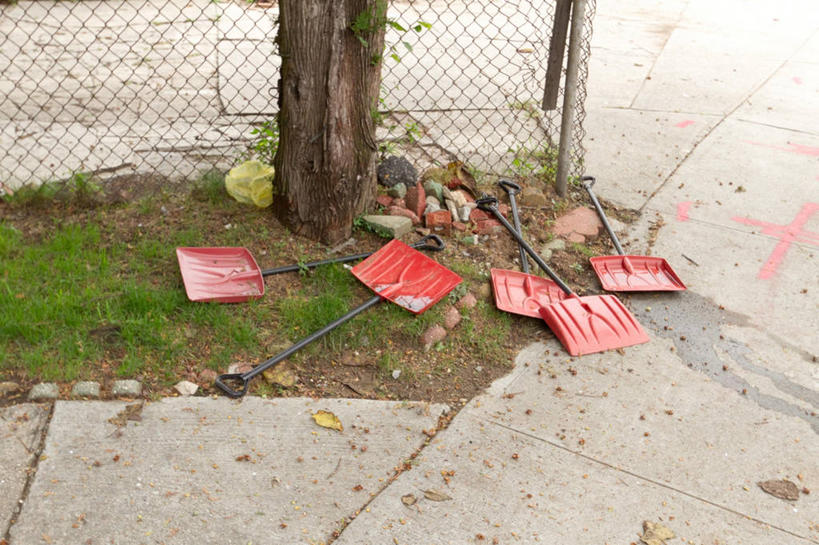 无人,横图,室外,白天,纽约,美国,人行道,树干,自然,摄影,纽约州,除雪板,除雪铲,清雪板,清雪铲,扫雪板,扫雪铲,推雪板,推雪铲,彩图