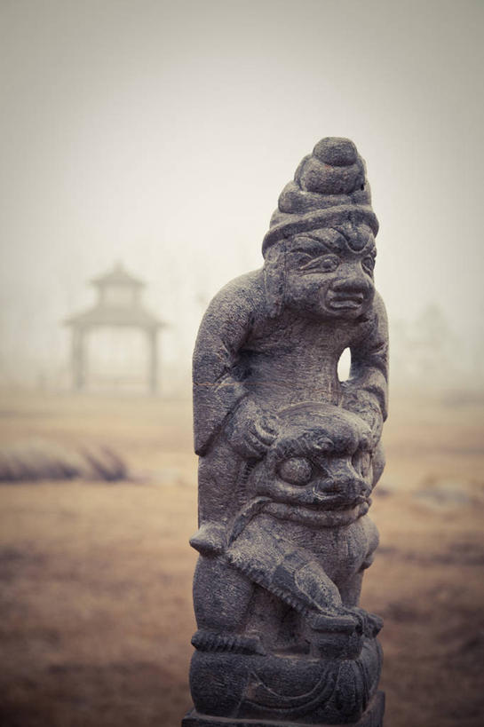 无人,竖图,室外,白天,雕塑,雕像,历史,摄影,中国文化,陕西省,美术工艺,彩图,马桩