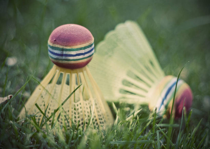 无人,横图,室外,特写,白天,运动,羽毛球,美国,条纹,草,两个,摄影,毽子,体育器械,斯普林菲尔德,彩图