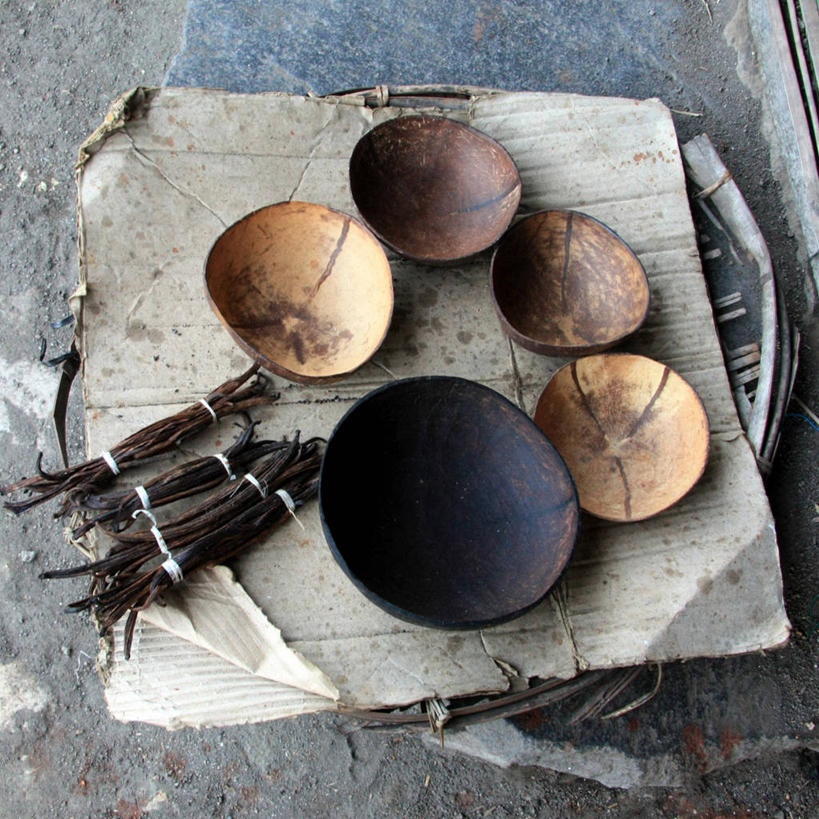 无人,方图,俯视,室内,白天,椰子,印度尼西亚,木制,碗,摄影,多样,健康食物,想法,彩图,高角度拍摄,坚果壳