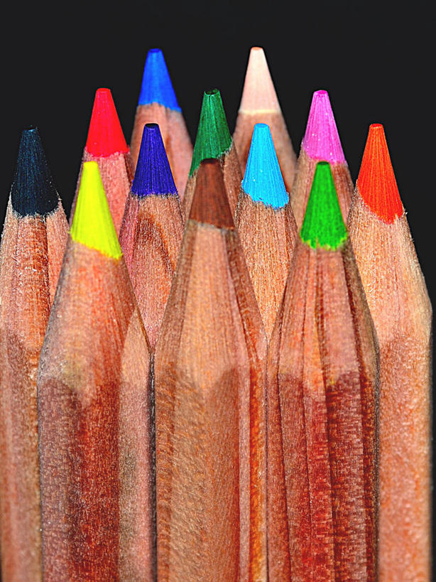 无人,竖图,特写,德国,许多,黑色背景,很多,摄影,多样,选择,美术工艺,彩图,影棚拍摄,彩色铅笔