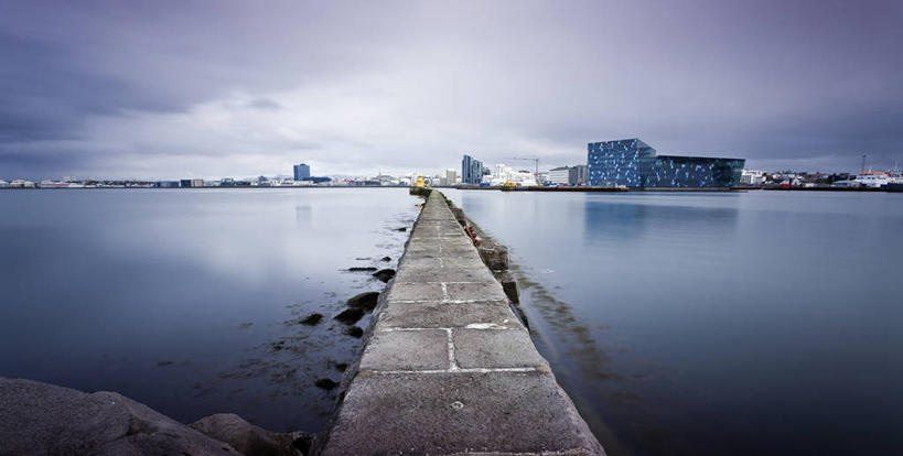 无人,音乐厅,横图,室外,白天,消失点,海洋,城市,冰岛,云,首都,天空,摄影,宁静,雷克雅未克,彩图,海港