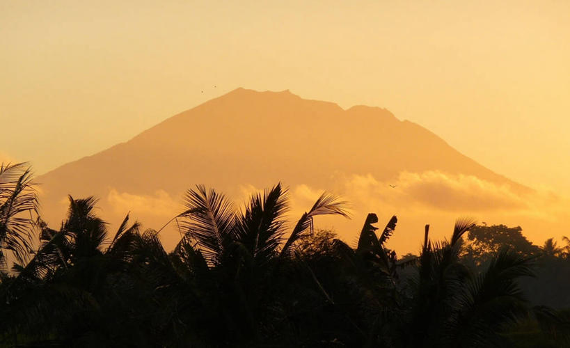无人,横图,室外,山,雾,印度尼西亚,树,风景,天空,自然,黄昏,摄影,宁静,彩图,阿贡火山,巴厘