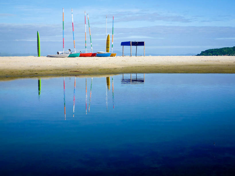 无人,横图,室外,白天,湖,船,巴西,反射,云,杆,蓝色,天空,自然,摄影,宁静,彩图