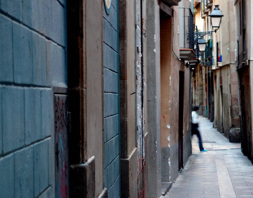 横图,室外,白天,街道,西班牙,巴塞罗那,古城,灯,摄影,加泰隆尼亚,哥特式风格,哥德区,步行,彩图,巷