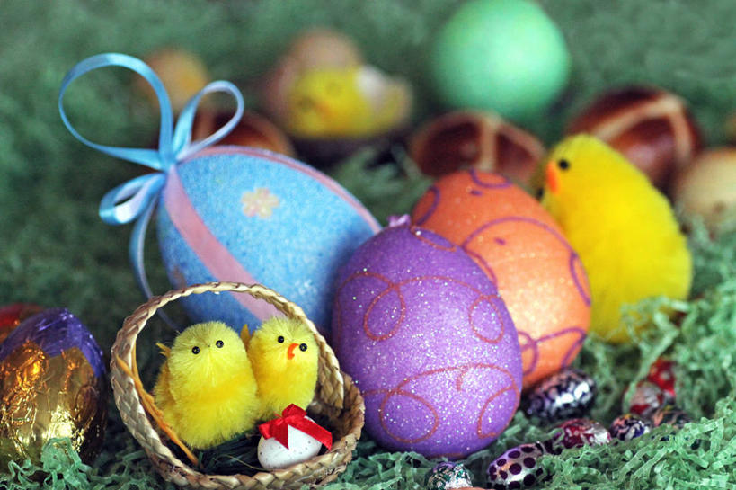 无人,横图,室外,特写,德国,复活节,庆祝,装饰,小的,篮子,草,动物,摄影,创造力,复活节彩蛋,卵,杜塞尔多夫,彩图,传统文化