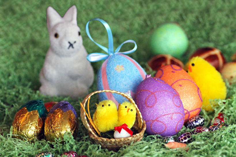 无人,横图,室外,白天,德国,复活节,庆祝,装饰,小的,篮子,草,动物,摄影,创造力,复活节彩蛋,卵,杜塞尔多夫,彩图,传统文化