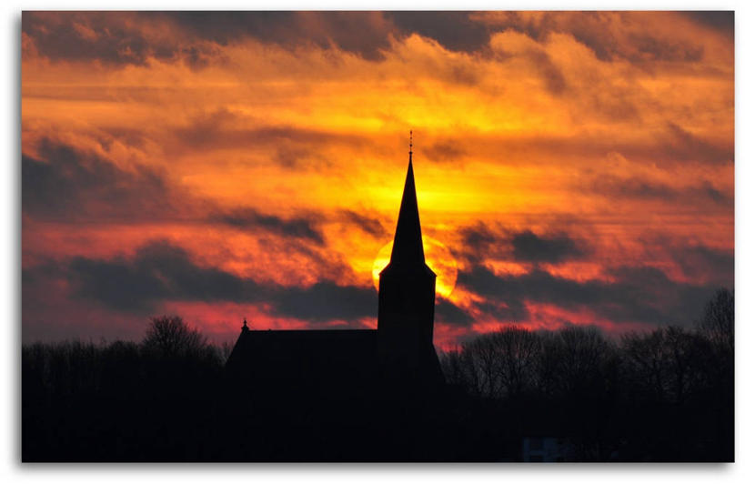 无人,教堂,横图,室外,日出,建筑,荷兰,云,塔,天空,摄影,宁静,基督教,剪影,格罗宁根,彩图