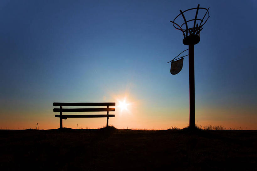 无人,横图,室外,日落,太阳,日光,英国,长椅,杆,天空,自然,摄影,宁静,剪影,彩图