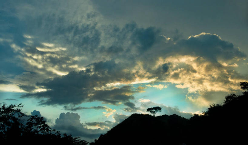 无人,横图,室外,日落,委内瑞拉,云,树,风景,天空,自然,南美,摄影,宁静,剪影,彩图,米兰达