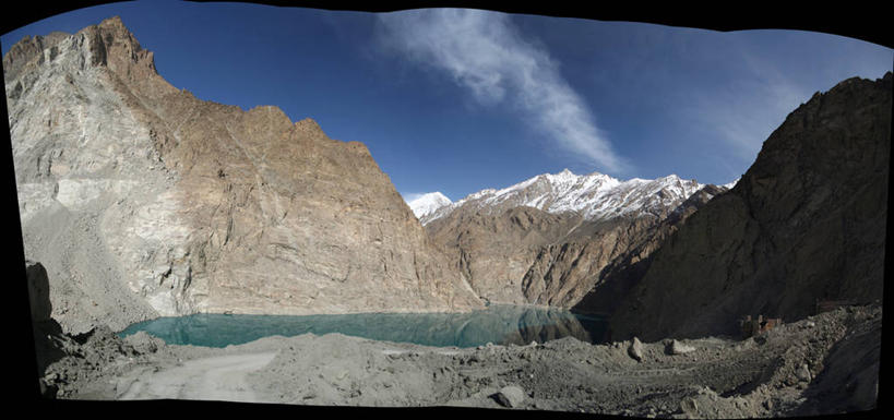 无人,横图,全景,室外,白天,湖,巴基斯坦,反射,云,山谷,摄影,宁静,岩层,自然地理,岩石,彩图