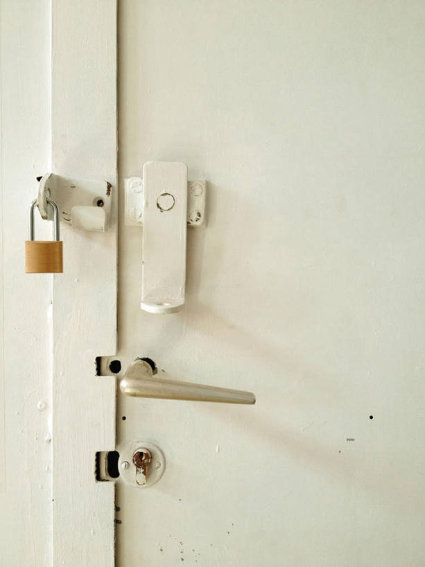 无人,竖图,室内,特写,白天,安全,门,西班牙,巴塞罗那,锁,门把手,门框,摄影,部件,彩图,插销