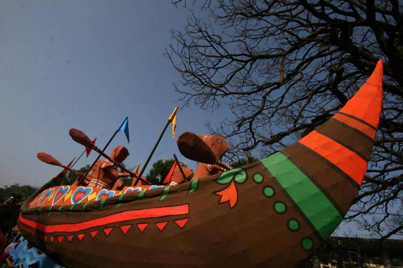 无人,横图,室外,白天,孟加拉国,亚洲,庆祝,首都,树,运输,摄影,南亚,印度文化,万里无云,孟加拉人民共和国,达卡,美术工艺,彩图,民间音乐,舢板,传统节日