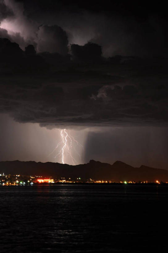 无人,竖图,室外,夜晚,湖,闪电,水,城市,美国,天气,自然,摄影,宁静,照亮,加利福尼亚,彩图,哈瓦苏湖