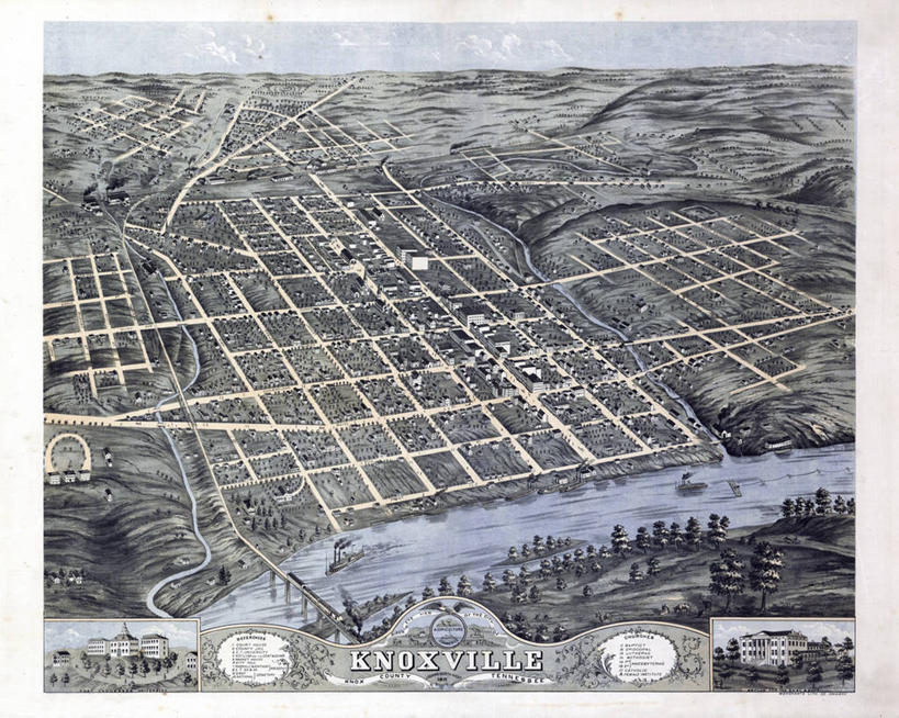 无人,横图,俯视,地图,美国,历史,古董,北美,北美洲,美洲,田纳西州,北亚美利加洲,亚美利加洲,田纳西,志愿之州,诺克斯县,彩图,高角度拍摄,县治,诺克斯维尔,美利坚合众国