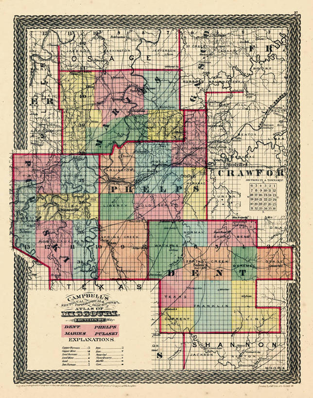 无人,竖图,地图,历史,古董,密苏里,彩图