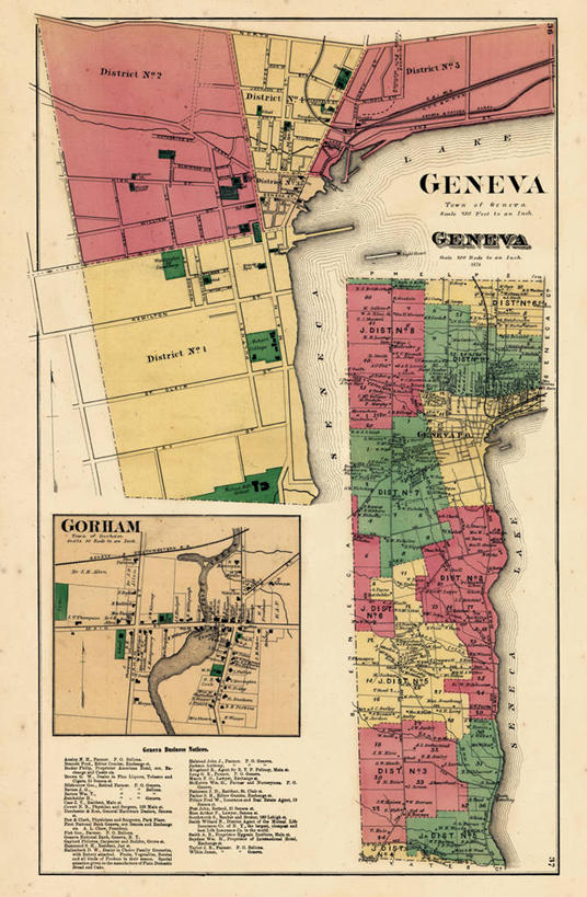 无人,竖图,地图,城镇,历史,古董,纽约州,日内瓦,彩图