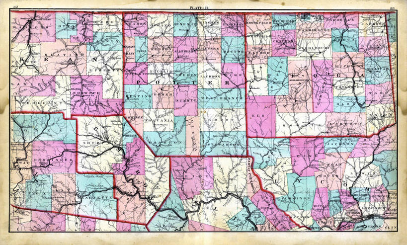 无人,横图,地图,历史,古董,宾夕法尼亚,彩图