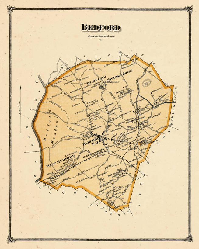 无人,竖图,地图,历史,古董,马萨诸塞,贝德福德,彩图