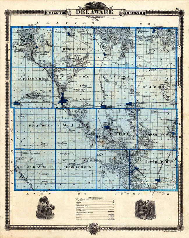 无人,竖图,地图,历史,古董,特拉华,彩图,爱荷华