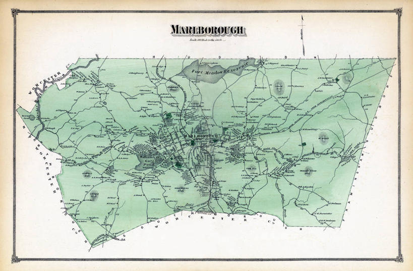 无人,横图,地图,历史,古董,马萨诸塞,彩图