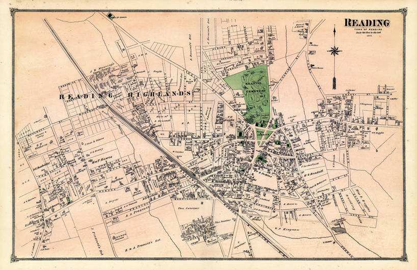 无人,横图,地图,城镇,历史,读书,古董,马萨诸塞,彩图