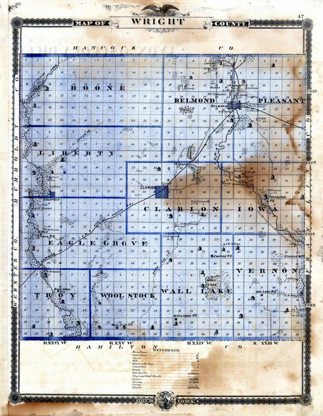 无人,竖图,地图,历史,古董,彩图,爱荷华