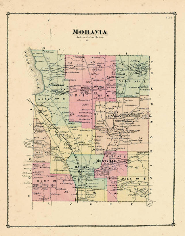 无人,竖图,地图,历史,古董,纽约州,摩拉维亚,彩图