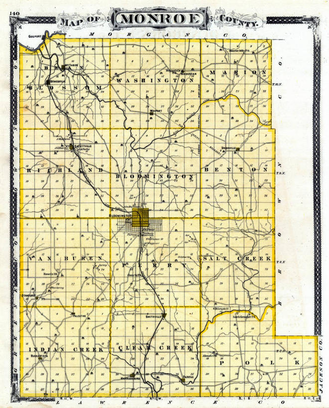 无人,竖图,地图,历史,古董,彩图,门罗县