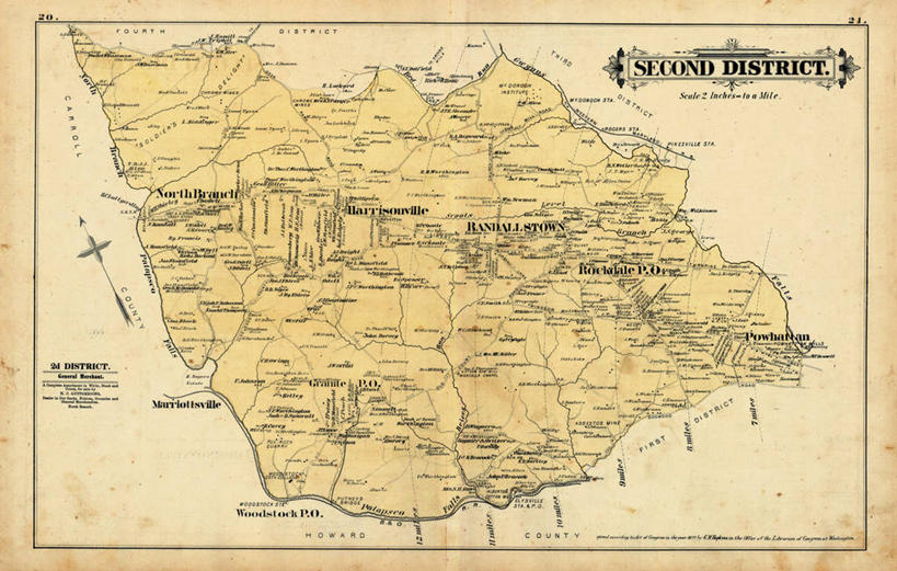 无人,横图,地图,城镇,历史,古董,巴尔的摩,马里兰,彩图