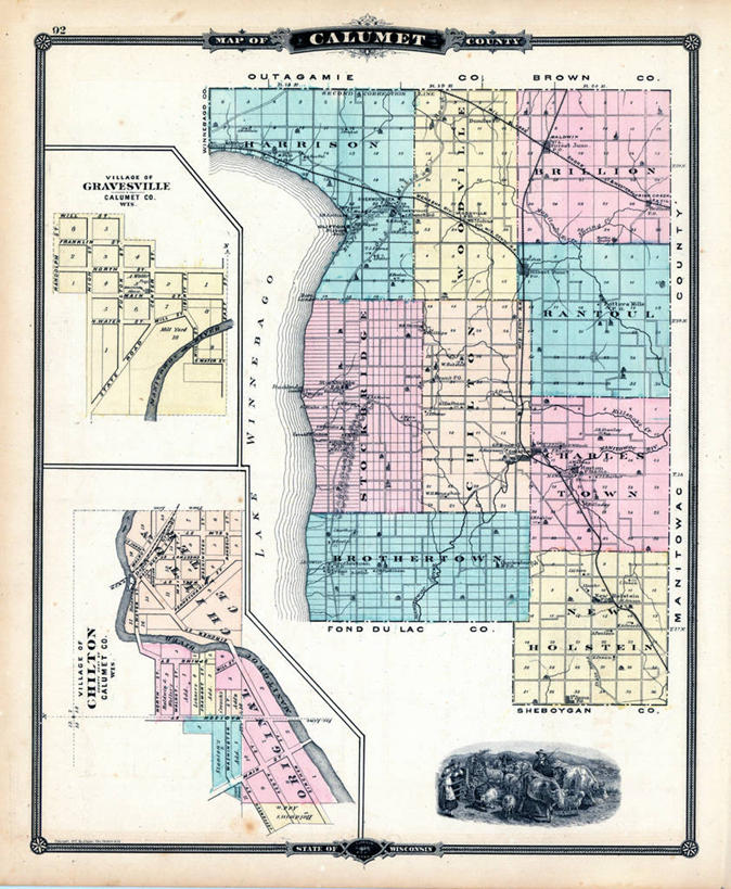 无人,竖图,地图,乡村,历史,古董,威斯康星,彩图