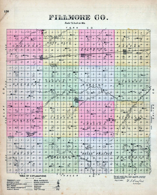 无人,竖图,地图,历史,古董,内布拉斯加,彩图