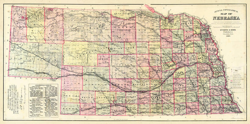 无人,横图,全景,地图,历史,古董,内布拉斯加,彩图