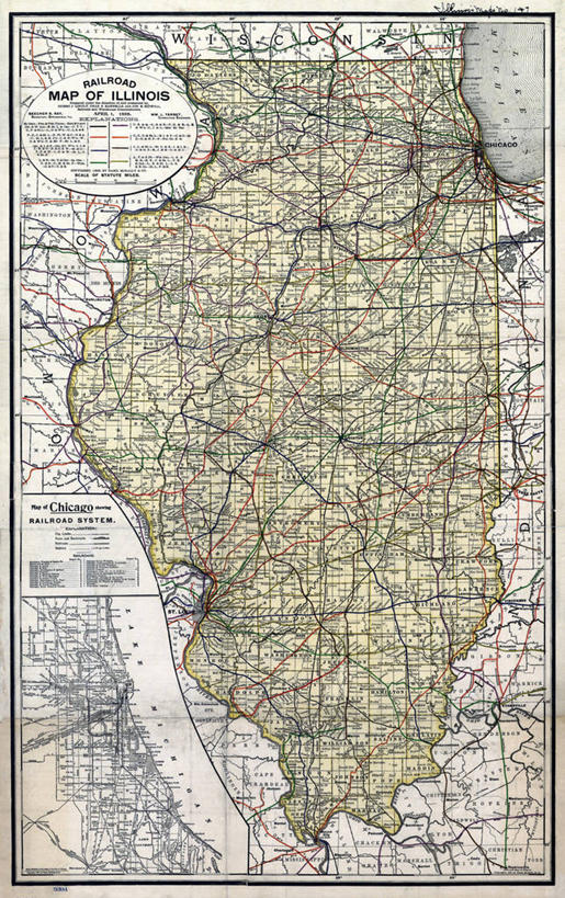 无人,竖图,地图,历史,古董,伊利诺斯州,彩图