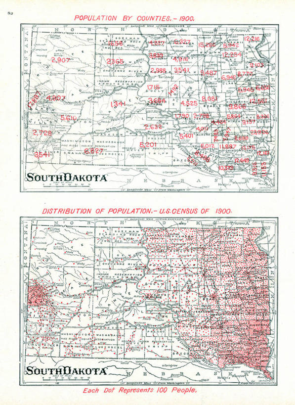 无人,竖图,地图,历史,古董,南达科他州,彩图