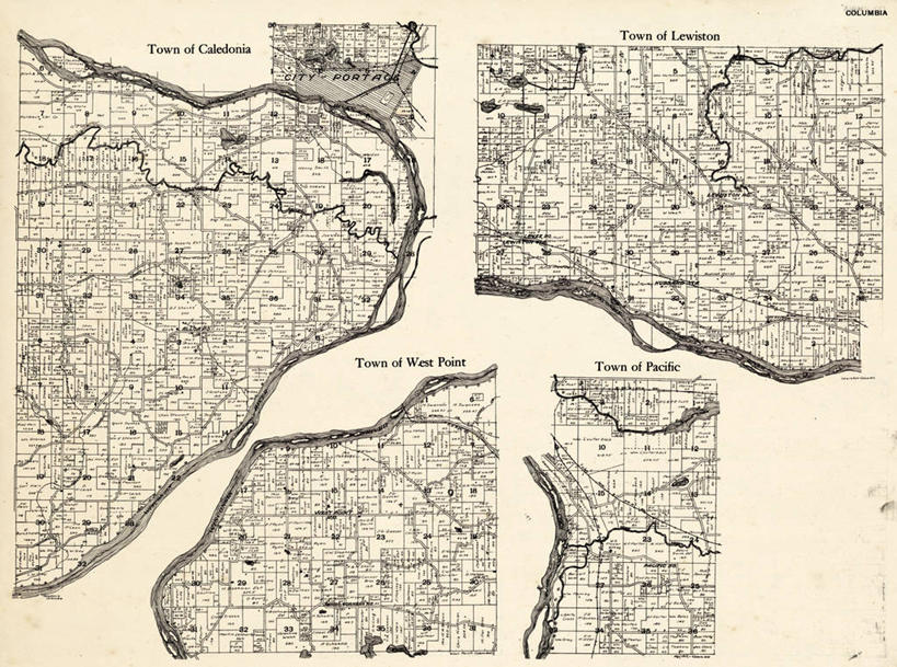 无人,横图,地图,城镇,历史,古董,威斯康星,西点军校,彩图,哥伦比亚县