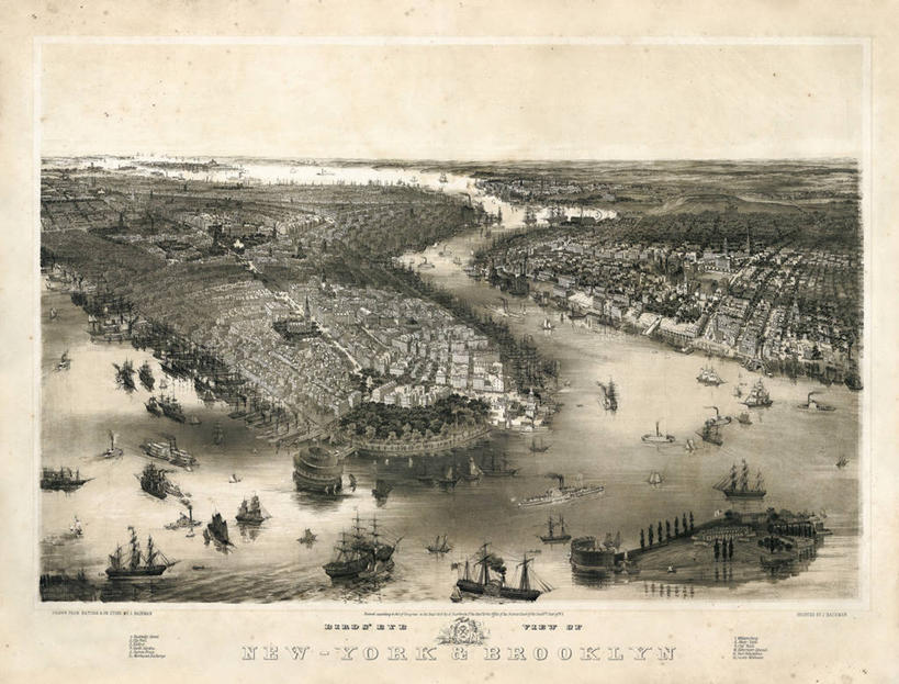 无人,横图,俯视,地图,纽约,历史,古董,彩图,高角度拍摄