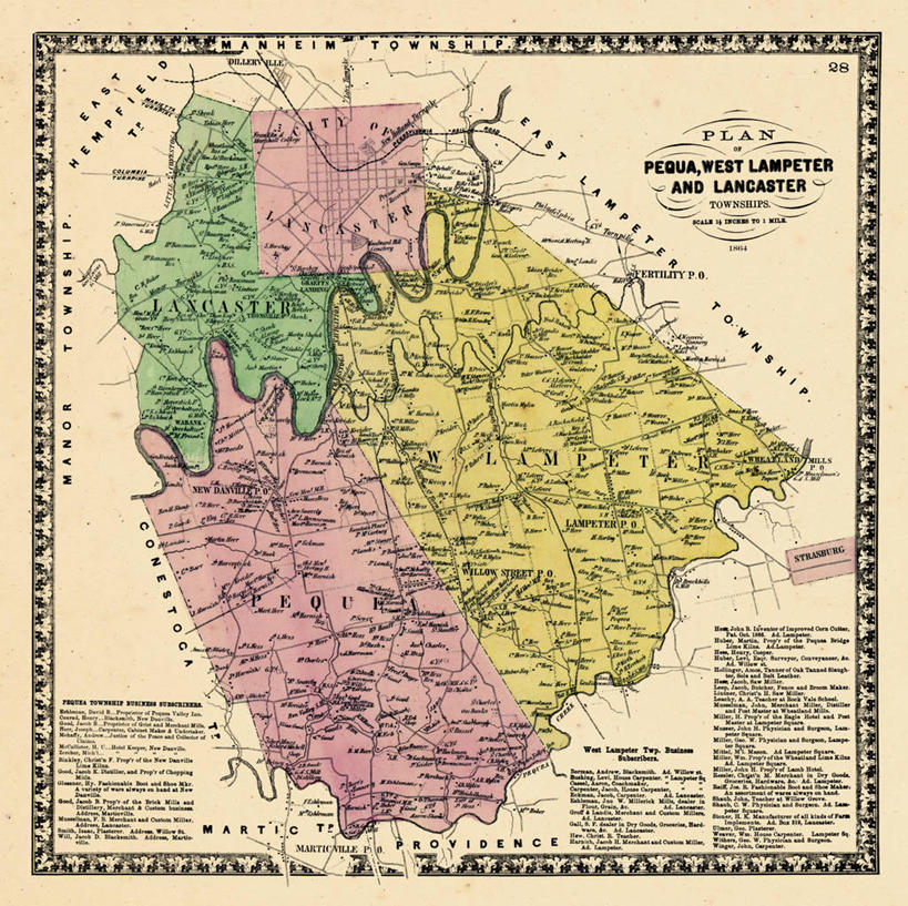 无人,横图,地图,正方形,历史,古董,宾夕法尼亚,兰开斯特,彩图