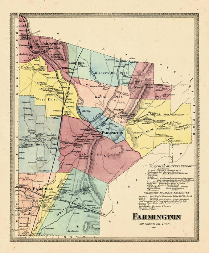 无人,竖图,地图,历史,古董,康涅狄格州,彩图