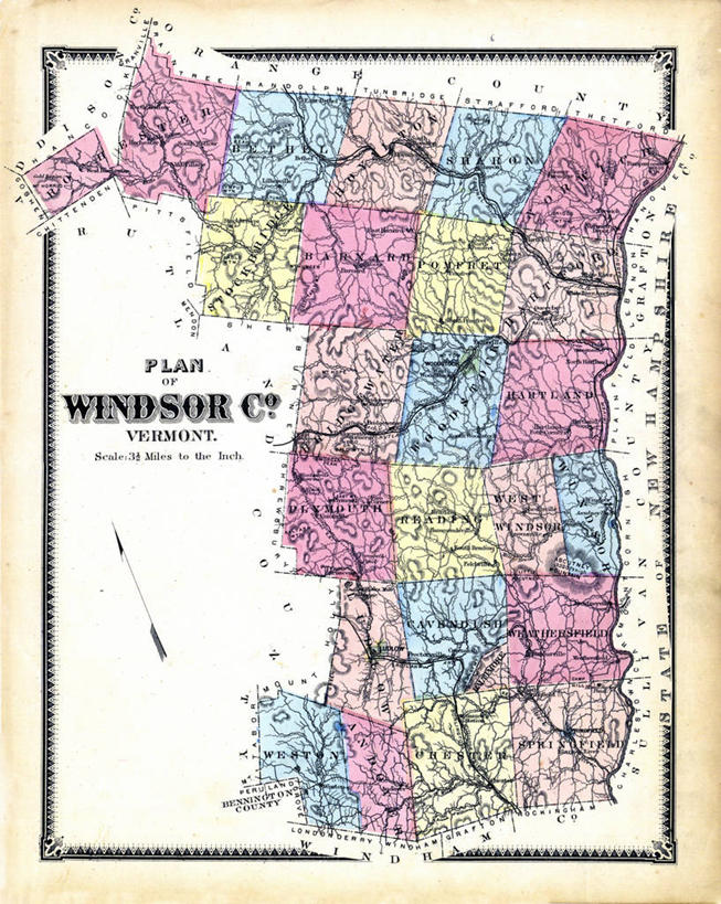 无人,竖图,地图,美国,历史,古董,北美,北美洲,美洲,佛蒙特州,佛蒙特,绿岭之州,北亚美利加洲,亚美利加洲,彩图,美利坚合众国