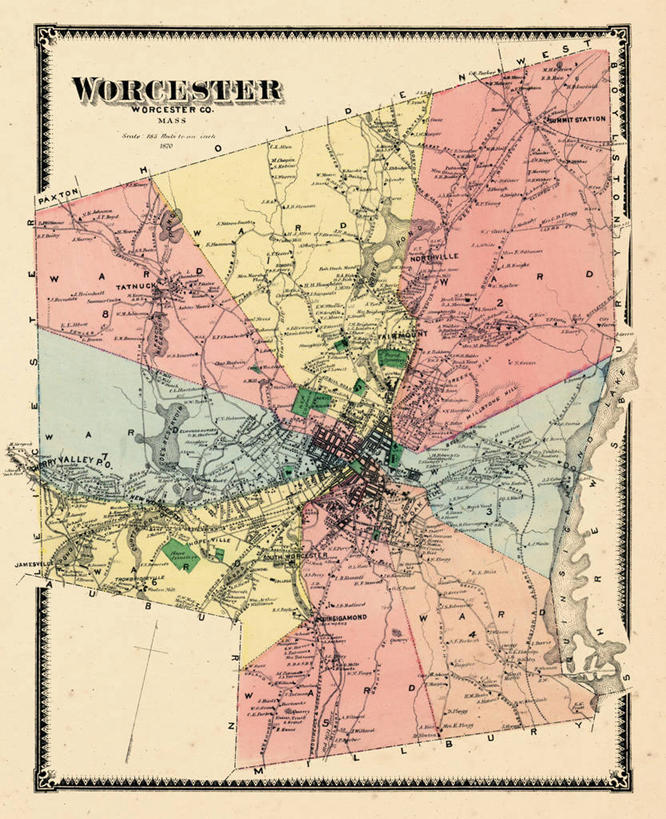 无人,竖图,地图,历史,古董,马萨诸塞,彩图