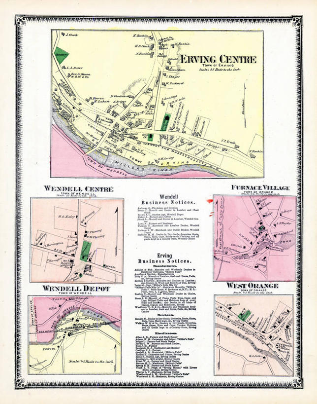 无人,横图,竖图,地图,城镇,历史,橙色,古董,马萨诸塞,彩图