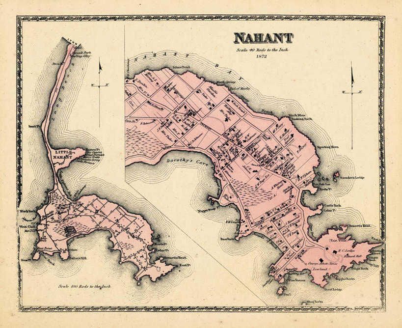 无人,横图,地图,历史,古董,马萨诸塞,彩图