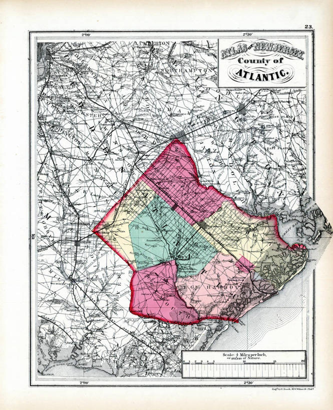 无人,竖图,地图,历史,古董,新泽西,彩图