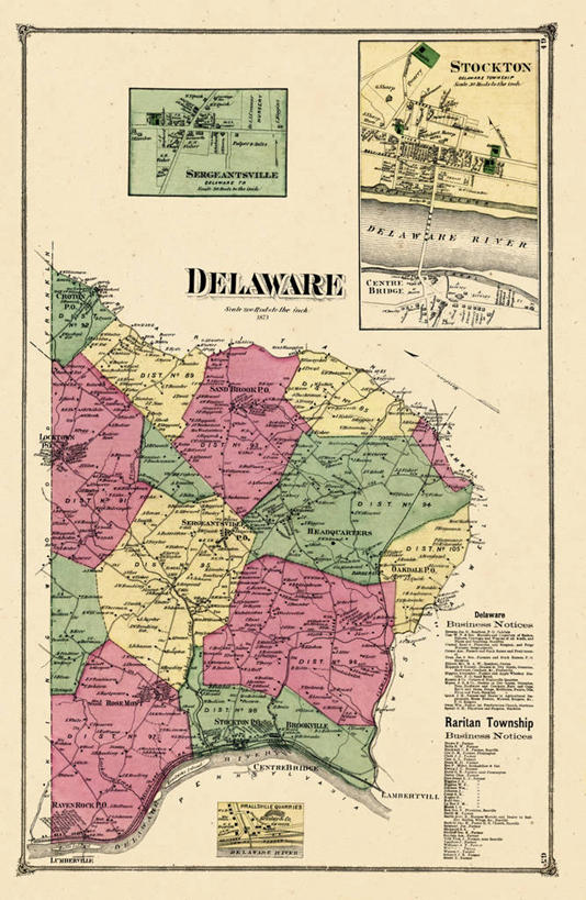 无人,竖图,地图,城镇,历史,古董,特拉华,新泽西,彩图