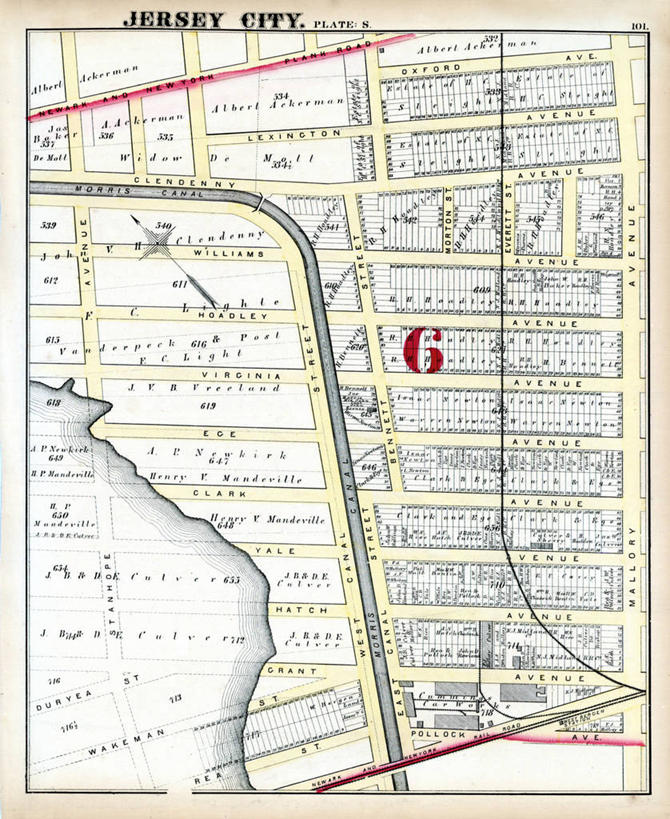 无人,竖图,地图,城镇,历史,古董,新泽西,泽西城,彩图