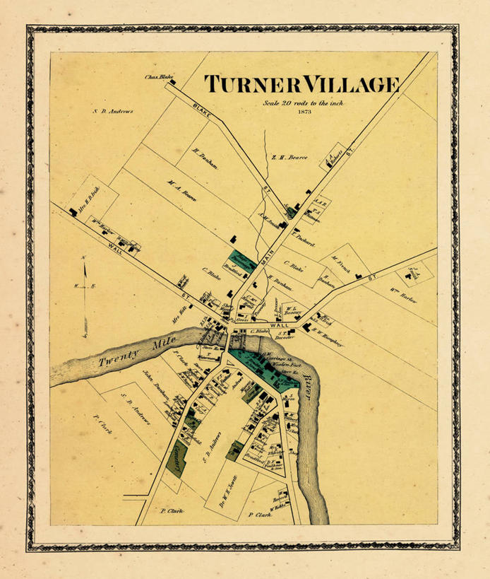 无人,竖图,地图,历史,古董,缅因州,彩图