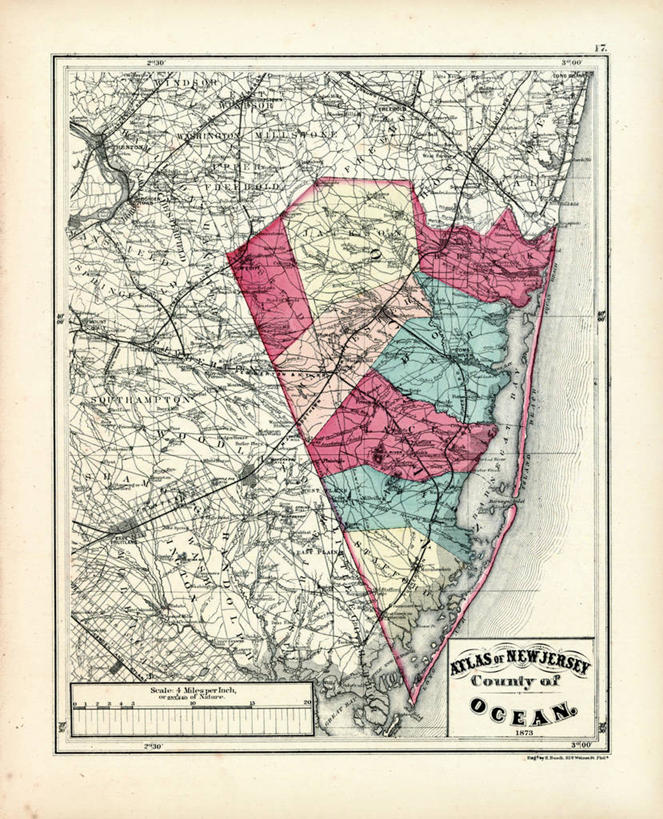 无人,竖图,地图,历史,古董,新泽西,彩图