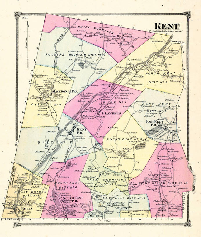 无人,竖图,地图,城镇,历史,古董,康涅狄格州,肯特,彩图